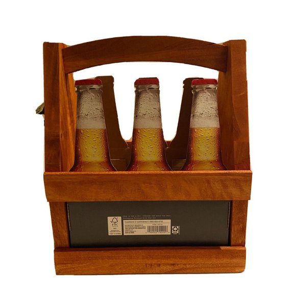 Dashing Fine Gifts Wood Bottle Caddy with Bottle Opener New - Picture 2 of 7